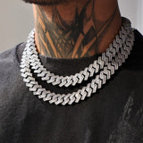 Moissanite Diamond Round & Baguette Cuban Chain For Men's