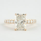 Radiant Cut Hidden Halo VVS1 Clarity Moissnaite Diamond Ring