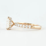 Radiant Cut Hidden Halo VVS1 Clarity Moissnaite Diamond Ring