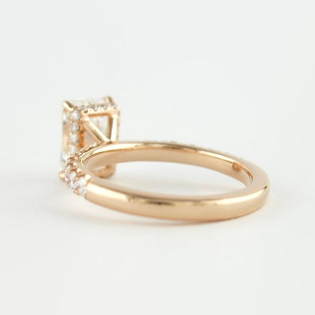 Radiant Cut Hidden Halo VVS1 Clarity Moissnaite Diamond Ring