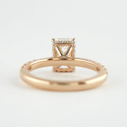 Radiant Cut Hidden Halo VVS1 Clarity Moissnaite Diamond Ring