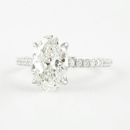 Moissanite Hidden Accent Oval Cut Birthday Gift For Women