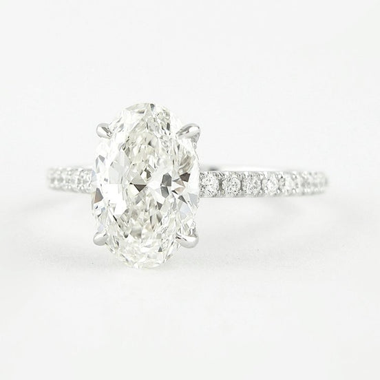 Moissanite Diamond Hidden Halo Oval Cut Ring Gift For Women
