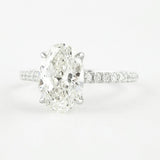 Moissanite Diamond Hidden Halo Oval Cut Ring Gift For Women
