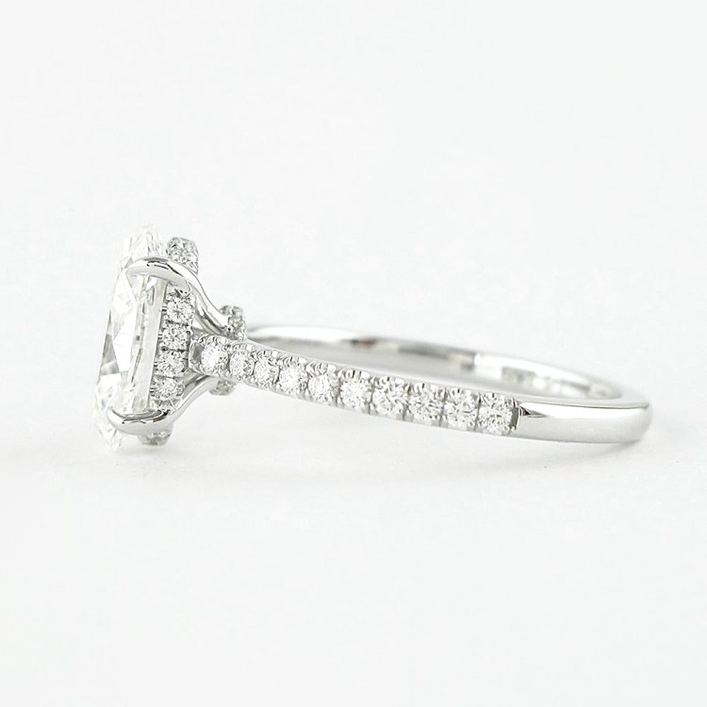 Moissanite Diamond Hidden Halo Oval Cut Ring Gift For Women