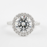 White Gold Round Cut Moissanite Halo Engagement Ring