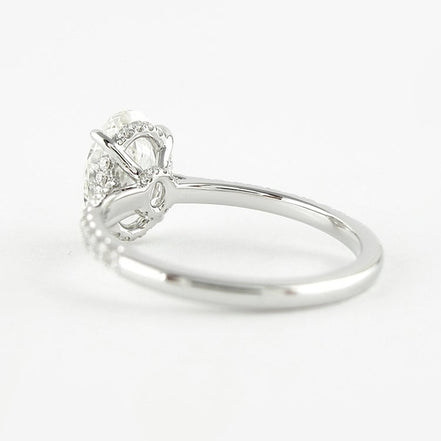 Moissanite Diamond Hidden Halo Oval Cut Ring Gift For Women