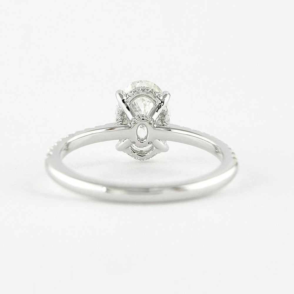 Moissanite Diamond Hidden Halo Oval Cut Ring Gift For Women