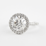 White Gold Round Cut Moissanite Halo Engagement Ring
