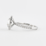 White Gold Round Cut Moissanite Halo Engagement Ring