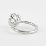White Gold Round Cut Moissanite Halo Engagement Ring