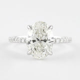 VVS1 Moissanite Diamond Oval Cut Hidden Halo Fancy Ring