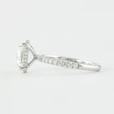 VVS1 Moissanite Diamond Oval Cut Hidden Halo Fancy Ring