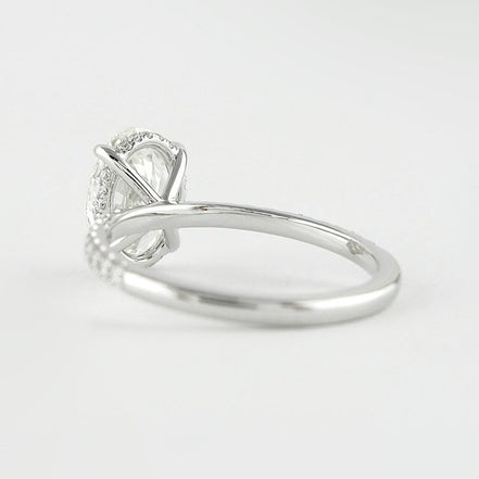 VVS1 Moissanite Diamond Oval Cut Hidden Halo Fancy Ring