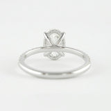 VVS1 Moissanite Diamond Oval Cut Hidden Halo Fancy Ring