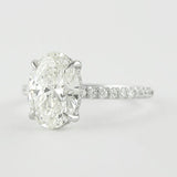 VVS1 Moissanite Diamond Oval Cut Hidden Halo Fancy Ring