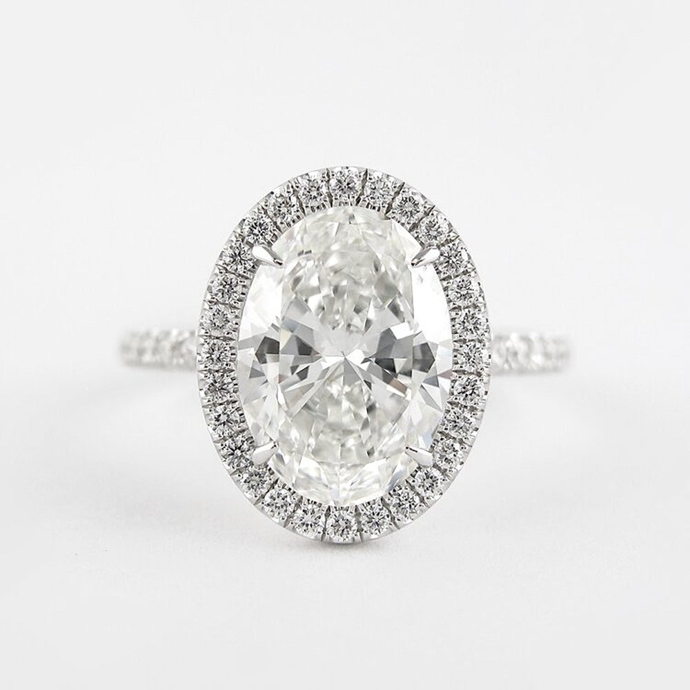 Oval Cut D Color Moissanite Halo Christmas Day Gift For Girls