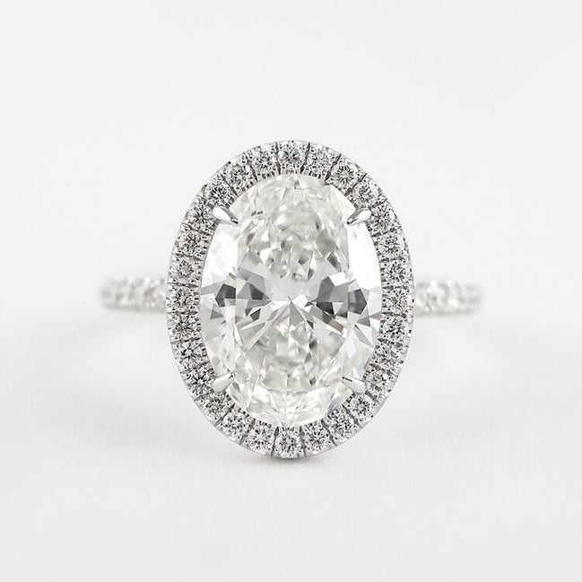 Oval Cut D Color Moissanite Halo Christmas Day Gift For Girls