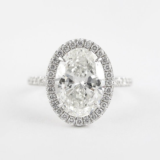 Oval Cut D Color Moissanite Halo Christmas Day Gift For Girls