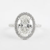 Oval Cut D Color Moissanite Halo Christmas Day Gift For Girls