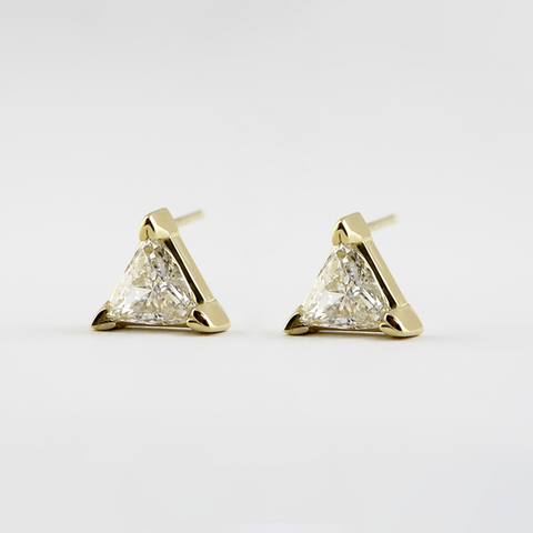 Trilliant Cut Solitaire D Color Moissanite Stud Earring Gift For Women