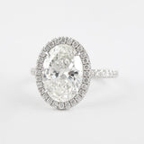 Oval Cut D Color Moissanite Halo Christmas Day Gift For Girls