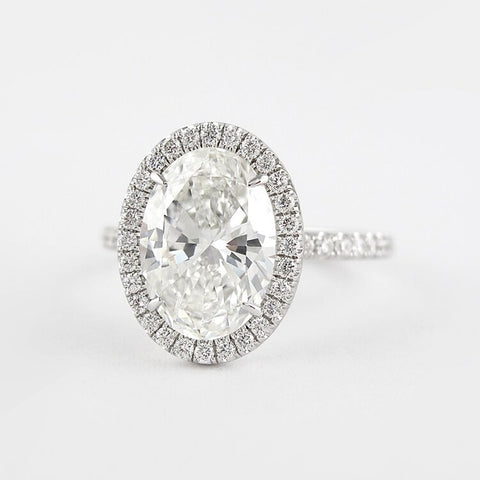 Oval Cut D Color Moissanite Halo Christmas Day Gift For Girls