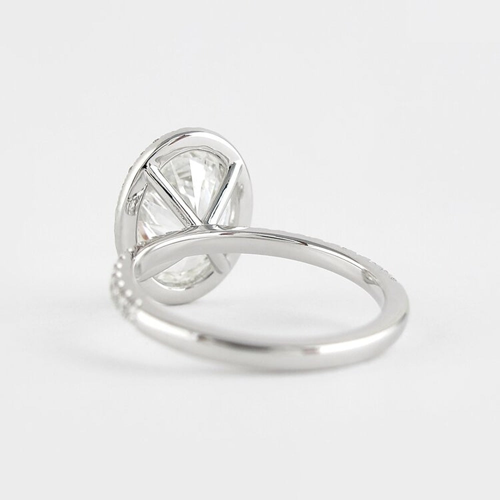 Oval Cut D Color Moissanite Halo Christmas Day Gift For Girls