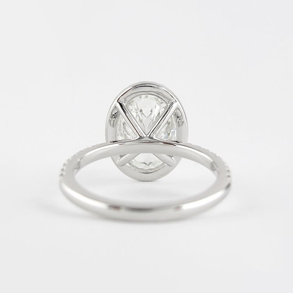 Oval Cut D Color Moissanite Halo Christmas Day Gift For Girls