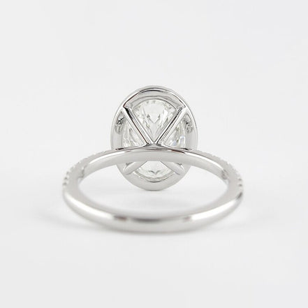 Oval Cut D Color Moissanite Halo Christmas Day Gift For Girls