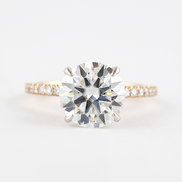 Round Cut Two Tone Moissanite Engagement Wedding Ring