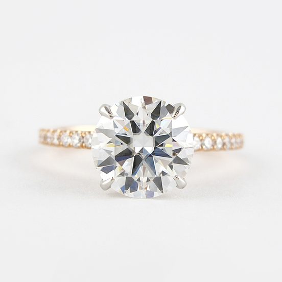 Round Cut Two Tone Moissanite Engagement Wedding Ring
