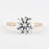 Round Cut Two Tone Moissanite Engagement Wedding Ring