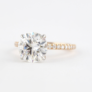Round Cut Two Tone Moissanite Engagement Wedding Ring
