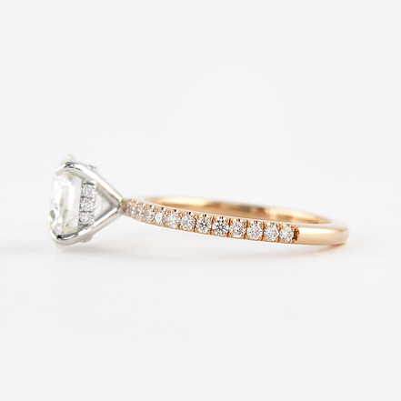 Hidden Halo Round Cut Two Tone Moissnaite Birthday Gift For Girls