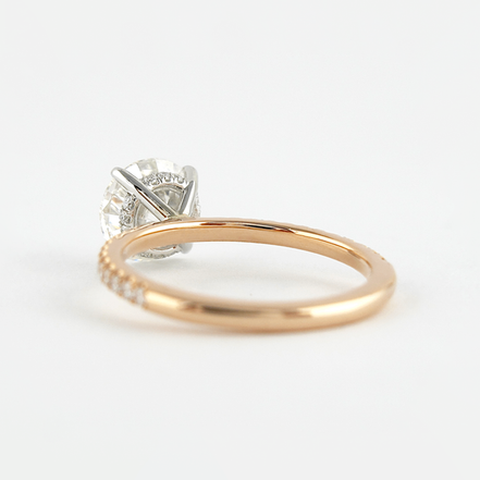 Hidden Halo Round Cut Two Tone Moissnaite Birthday Gift For Girls