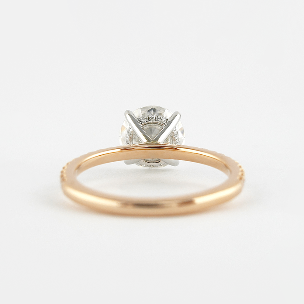 Round Cut Two Tone Moissanite Engagement Wedding Ring