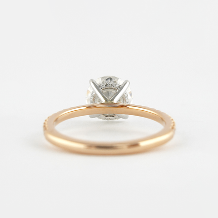 Hidden Halo Round Cut Two Tone Moissnaite Birthday Gift For Girls