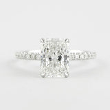 D Color Moissanite Radiant Cut Side Accent Proposal Ring