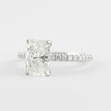 D Color Moissanite Radiant Cut Side Accent Proposal Ring