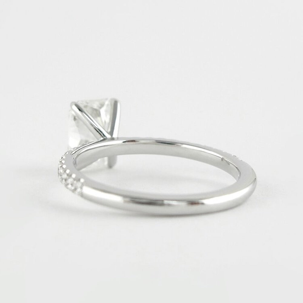 D Color Moissanite Radiant Cut Side Accent Proposal Ring