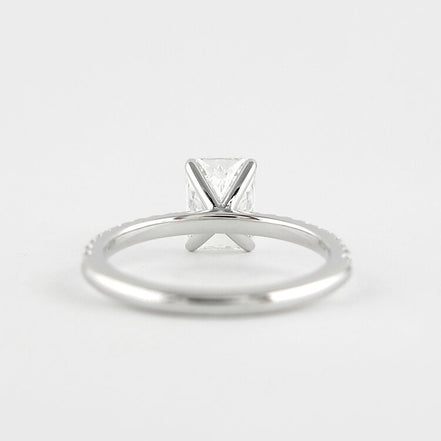 D Color Moissanite Radiant Cut Side Accent Proposal Ring