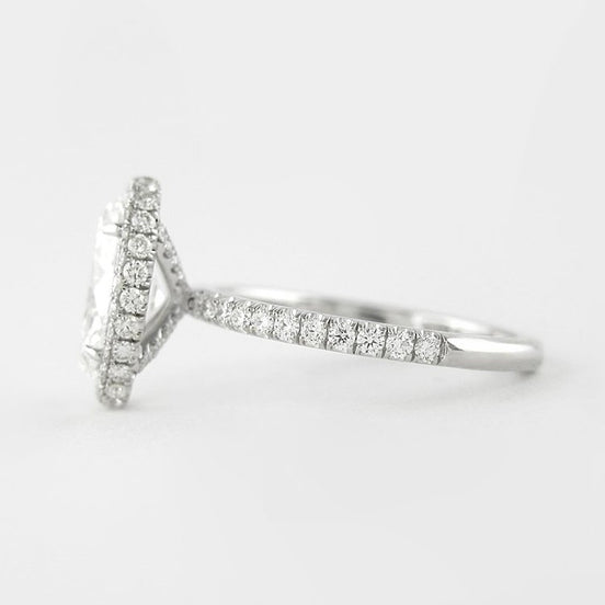 D Color Oval Cut Halo Moissanite Ring Gift For Women
