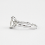 Lab Created Emerald Cut Three Stone Wedding Ring For Her