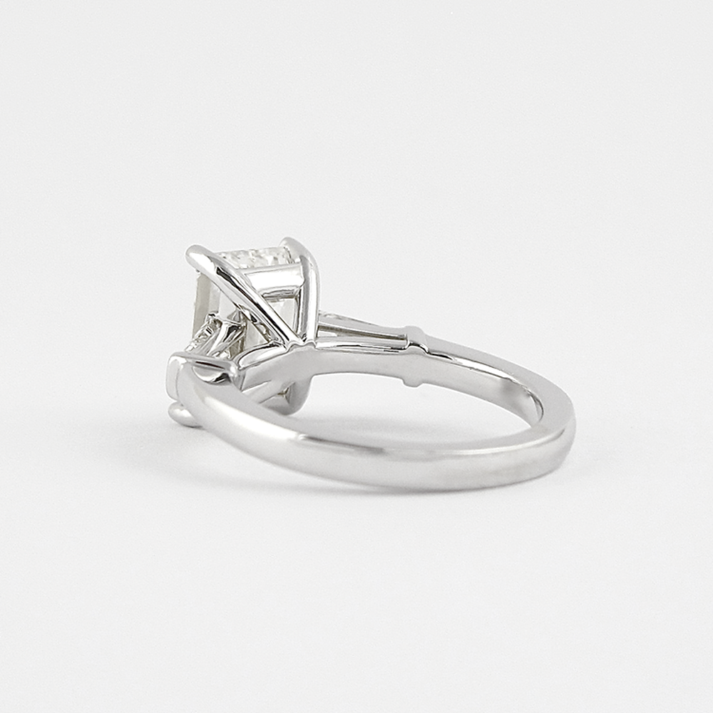 Lab Created Emerald Cut Three Stone Wedding Ring For Her