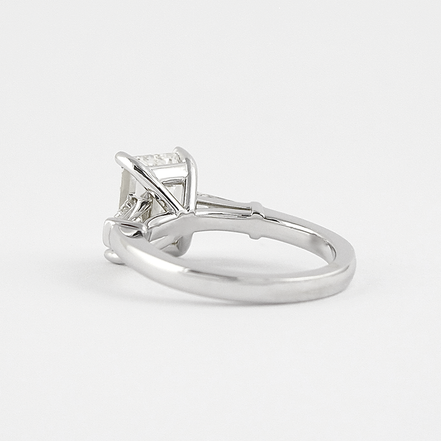 Lab Created Emerald Cut Three Stone Wedding Ring For Her