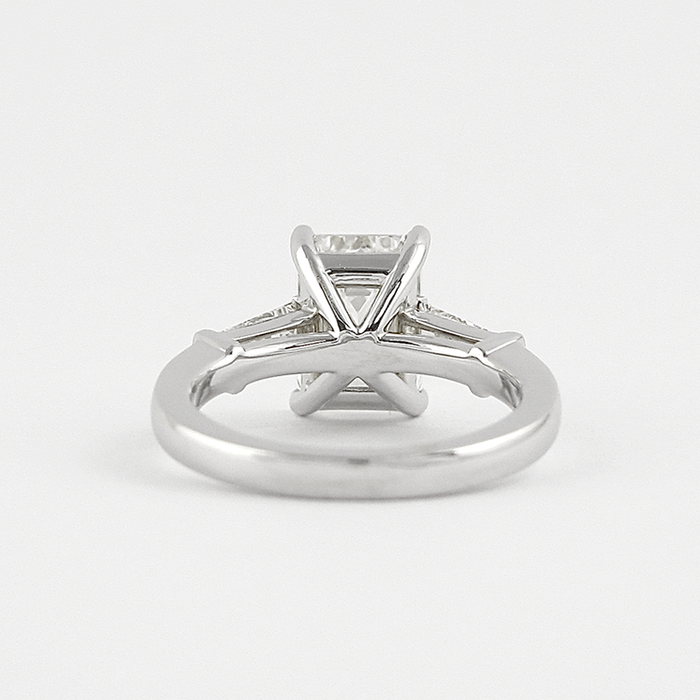 Lab Created Emerald Cut Three Stone Wedding Ring For Her