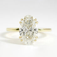 Oval Cut Solitaire Double Claw Prong Moissanite Proposal Ring