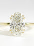 Oval Cut Solitaire Double Claw Prong Moissanite Proposal Ring