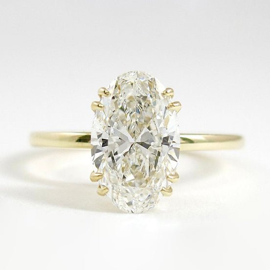 Lab Create Moissanite Solitaire Oval Cut Promise Ring